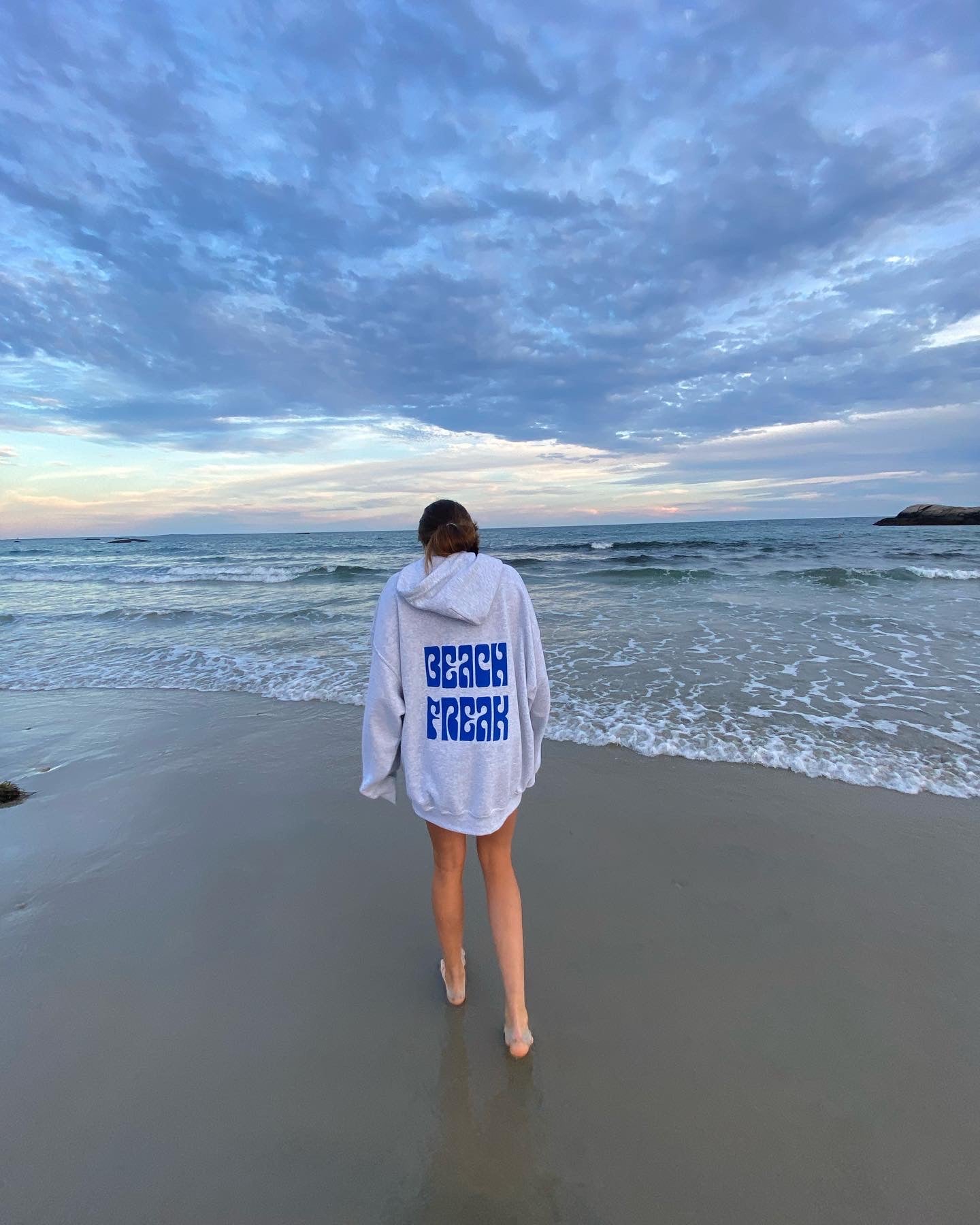 Grey "Beach Freak" Hoodie